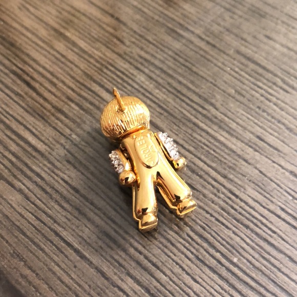 Vintage CAROLEE Rhinestone & Enamel Boy Child Pin - Picture 5 of 16